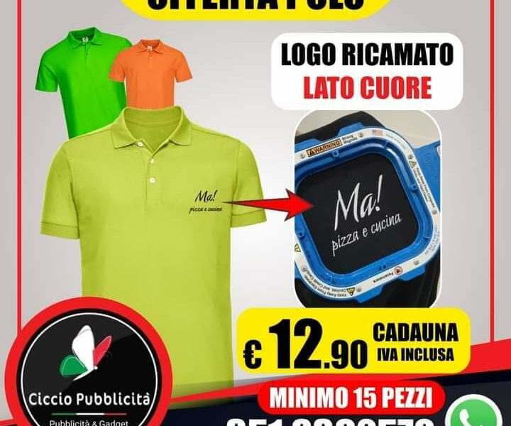 Polo personalizzate con logo ricamato sale